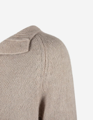 Button Up Tröja Alpacka Beige