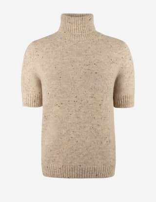 Polotröja Kortärmad Beigemelange