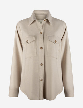 Charlie Overshirt Ull Ljusbeige
