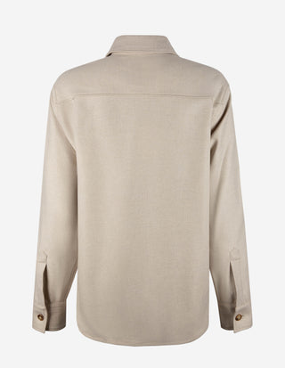 Charlie Overshirt Ull Ljusbeige
