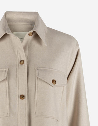 Charlie Overshirt Ull Ljusbeige