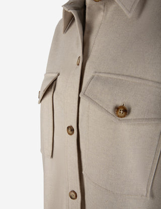 Charlie Overshirt Ull Ljusbeige