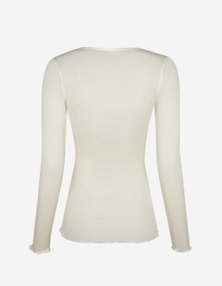 V-Neck Top Satin Trim Benvit