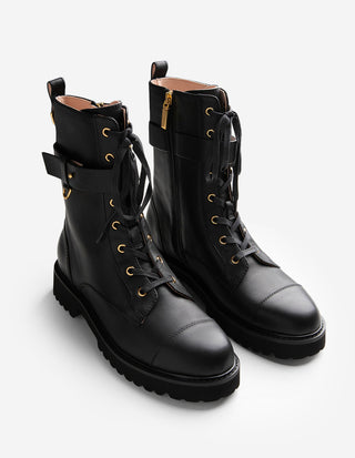 Boots Läder Svart