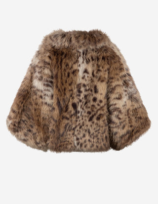 Leo Jacka Faux Fur Leopardmönstrad