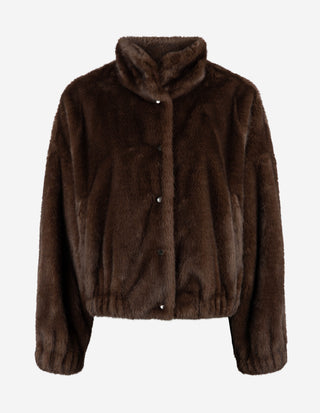 WKDAnemone Faux Fur Jacka Mörkbrun