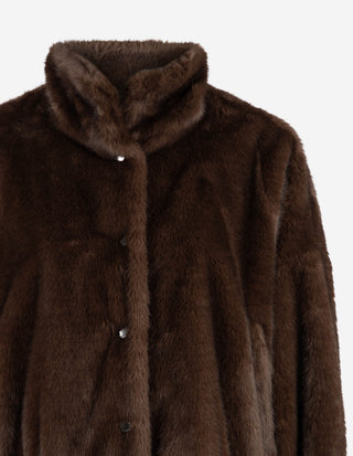 WKDAnemone Faux Fur Jacka Mörkbrun