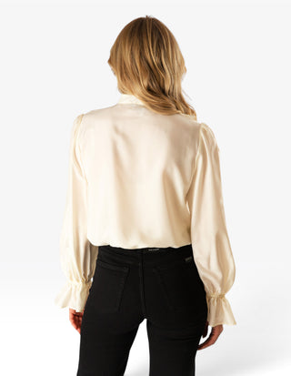 MLLCaldaia Blus Siden Benvit