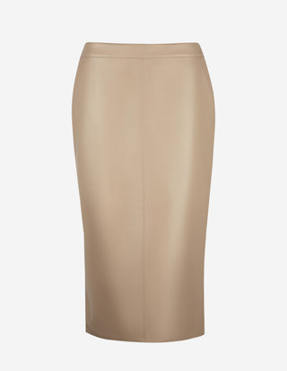 MLL Affari Kjol Veganläder Beige