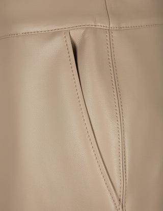 MLL Affari Kjol Veganläder Beige