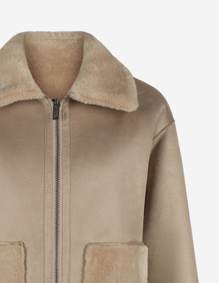 MLLNuvoke Jacka Faux Fur Ljusbeige