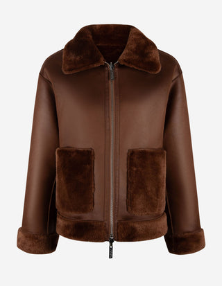 MLLNuvoke Jacka Faux Fur Kanelbrun
