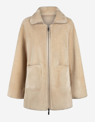 MLLGiovane Jacka Faux Fur Ljusbeige
