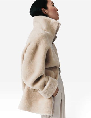 MLLGiovane Jacka Faux Fur Ljusbeige