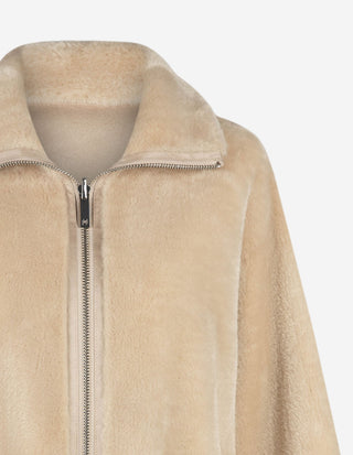 MLLGiovane Jacka Faux Fur Ljusbeige