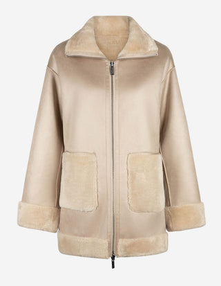 MLLGiovane Jacka Faux Fur Ljusbeige