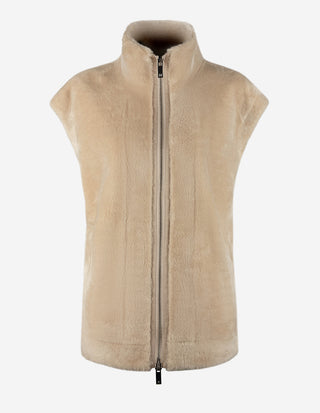 MLLGiurato Väst Faux Fur Ljusbeige