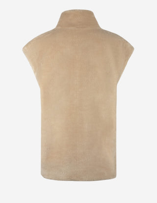 MLLGiurato Väst Faux Fur Ljusbeige