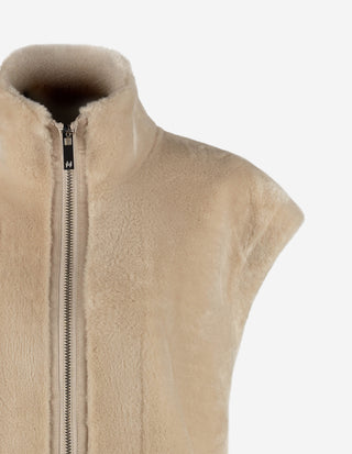 MLLGiurato Väst Faux Fur Ljusbeige