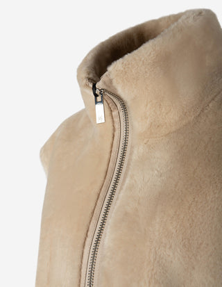 MLLGiurato Väst Faux Fur Ljusbeige