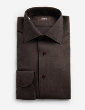 Casual Fit Skjorta Flanell Mörkbrun