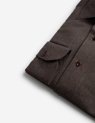 Casual Fit Skjorta Flanell Mörkbrun