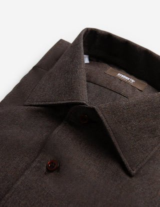 Casual Fit Skjorta Flanell Mörkbrun