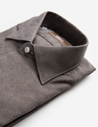 Casual Fit Skjorta Flanell Ljusbrun
