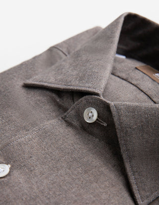 Casual Fit Skjorta Flanell Ljusbrun