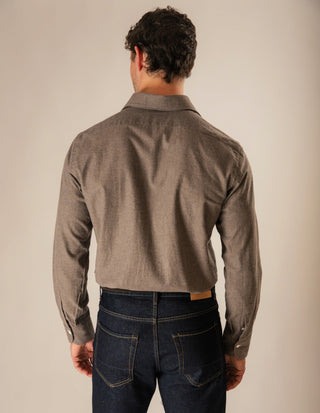 Casual Fit Skjorta Flanell Ljusbrun