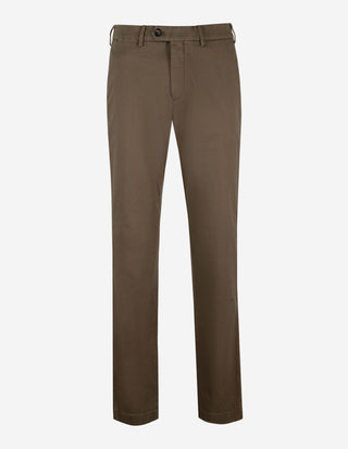 Regular Chinos Bomull/Lyocell Stretch Olivgrön