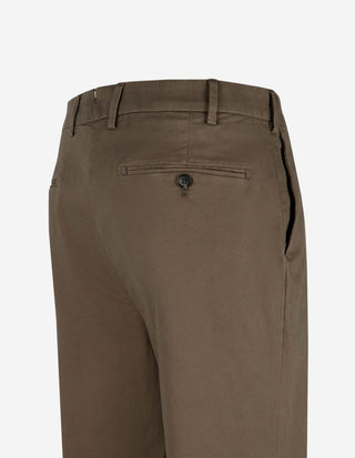 Regular Chinos Bomull/Lyocell Stretch Olivgrön