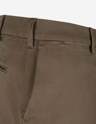 Regular Chinos Bomull/Lyocell Stretch Olivgrön