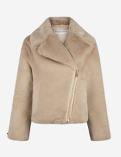Mimi Faux Fur Jacka Ljusbeige