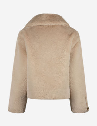Mimi Faux Fur Jacka Ljusbeige