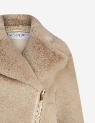 Mimi Faux Fur Jacka Ljusbeige