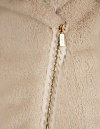 Mimi Faux Fur Jacka Ljusbeige