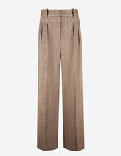 Vid Byxa Bomull Rutig Beige