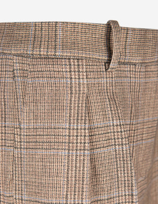 Vid Byxa Bomull Rutig Beige