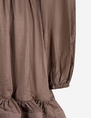 Jadie Klänning V-neck Ruffle Brun