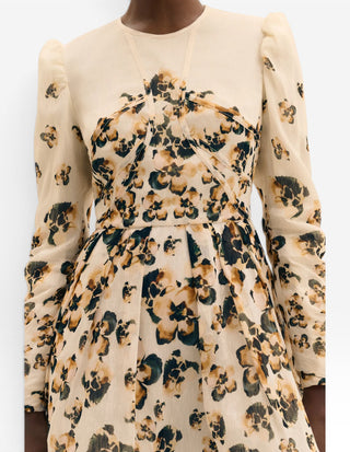 Leoni Klänning Blå/Beige