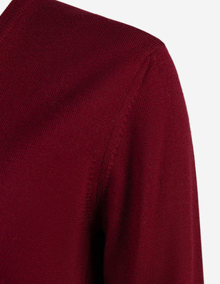 V-ringad Tröja Merinoull Burgundy