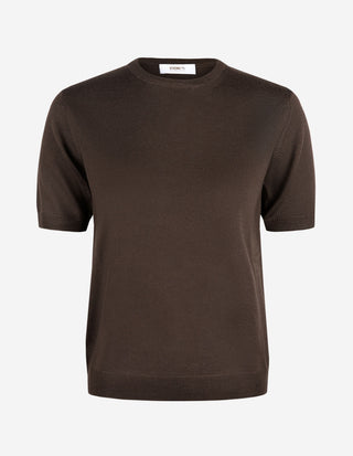 T-shirt Merinoull Mörkbrun