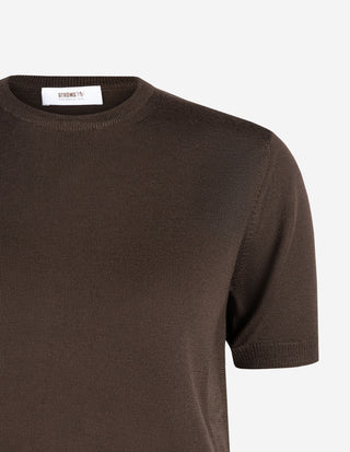T-shirt Merinoull Mörkbrun