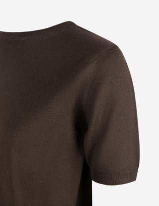 T-shirt Merinoull Mörkbrun