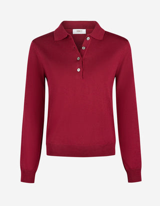 Poloshirt Merinoull Burgundy