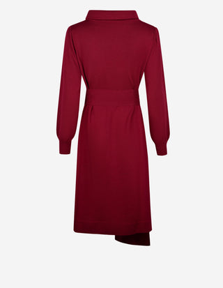Turtle Neck Klänning Merinoull Burgundy
