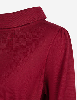 Turtle Neck Klänning Merinoull Burgundy