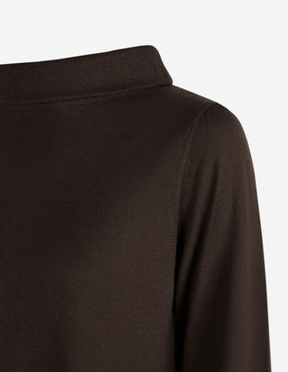 Turtle Neck Klänning Merinoull Mörkbrun