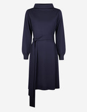 Turtle Neck Klänning Merinoull Navy